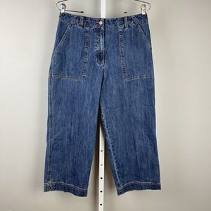 Vintage Jones NY Sport Denim Capri Jeans Womens Size 8 Wide‎ Leg Cropped